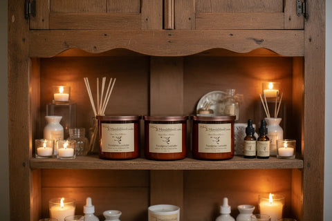 Eucalyptus Lavender-Soy 3-Wick Blown Glass Collection MorninWood Candles  3 Wick Candle