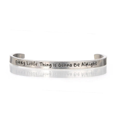 Every Little Thing Is Gonna Be Alright Inspirational Pewter Cuff Bracelet – Handcrafted Jewelry | Made in USA Whitney Howard Designs  Cuff Bracelets
