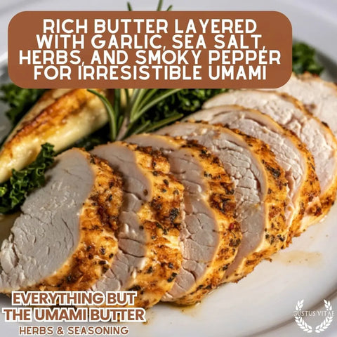 Everything But The Umami Butter 6.6 oz – Handcrafted Gourmet Herb Seasoning Blend | Made in USA Gustus Vitae  Gourmet Seasonings