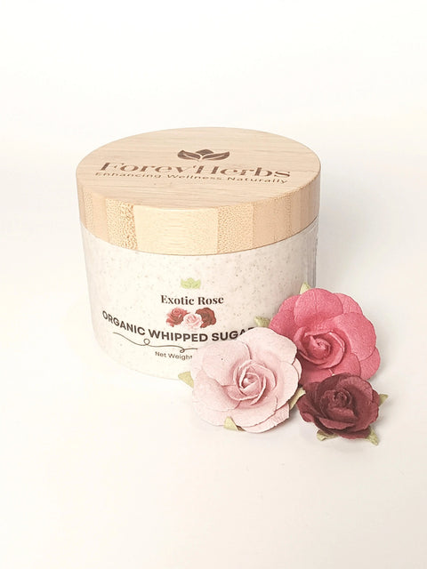 Exotic Rose Whipped Sugar Scrub 8 oz – Organic Body Care | Handcrafted in USA Forev'Herbs  Sugar Scrub