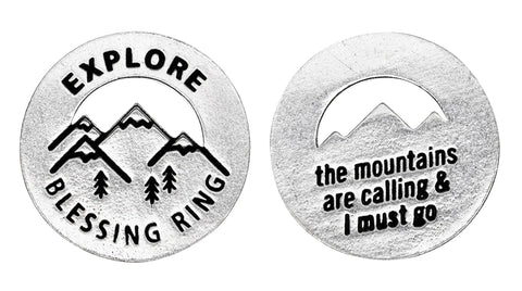 Explore Blessing Ring Charm – Handcrafted Pewter Mountain Token | Inspirational Adventure Gift | Made in USA Whitney Howard Designs  Blessing Ring