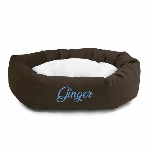 Velvet Sherpa Bagel Dog Bed – Cozy Plush Pet Lounger | Made in USA Majestic Pet 