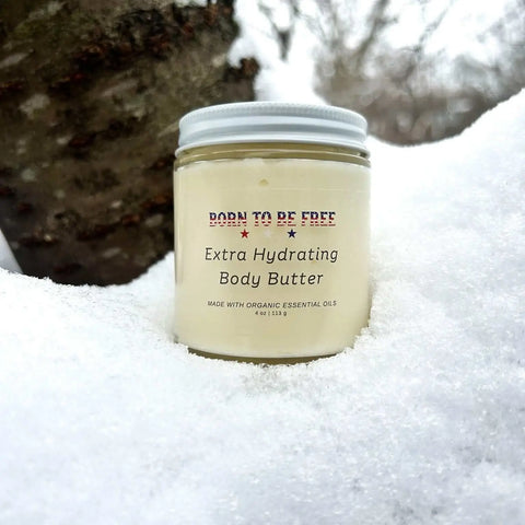 Extra Hydrating Body Butter 4 oz – Nourishing Skin Moisturizer with Beef Tallow & Essential Oils | Made in USA Born to be Free  Body Butter