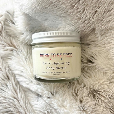 Extra Hydrating Body Butter 4 oz – Nourishing Skin Moisturizer with Beef Tallow & Essential Oils | Made in USA Born to be Free  Body Butter