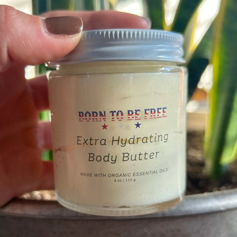 Extra Hydrating Body Butter 4 oz – Nourishing Skin Moisturizer with Beef Tallow & Essential Oils | Made in USA Born to be Free  Body Butter