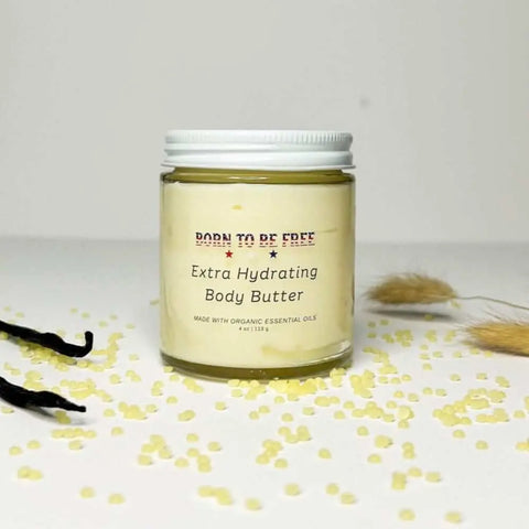 Extra Hydrating Body Butter 4 oz – Nourishing Skin Moisturizer with Beef Tallow & Essential Oils | Made in USA Born to be Free  Body Butter