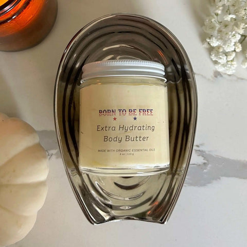 Extra Hydrating Body Butter 4 oz – Nourishing Skin Moisturizer with Beef Tallow & Essential Oils | Made in USA Born to be Free  Body Butter