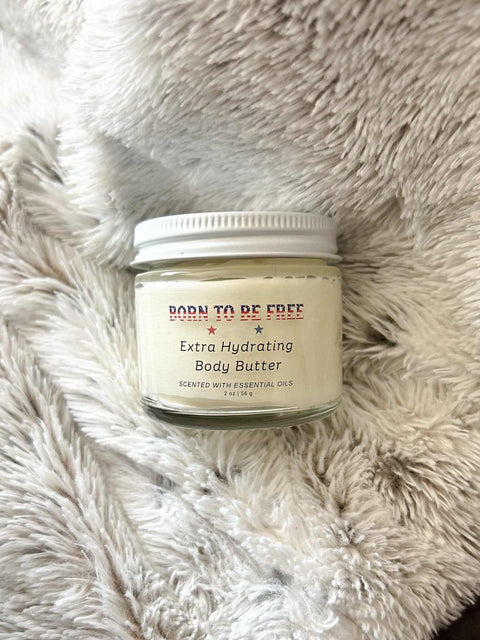 Extra Hydrating Body Butter Born to be Free  Body Butter 19.99 2 oz Glass Jar