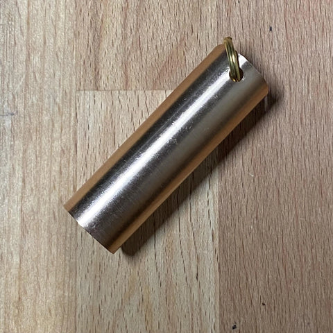 The Tallac House Lip Balm Keychain Xtra-Large Holder is a USA-made stainless steel keychain that fits larger diameter lip balms only—ideal for keeping your lip balm handy and secure.