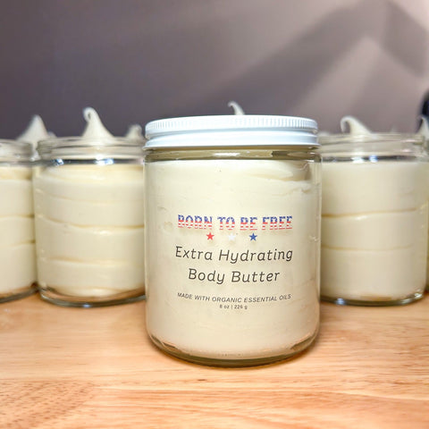 Extra Hydrating Body Butter 4 oz – Nourishing Skin Moisturizer with Beef Tallow & Essential Oils | Made in USA Born to be Free  Body Butter