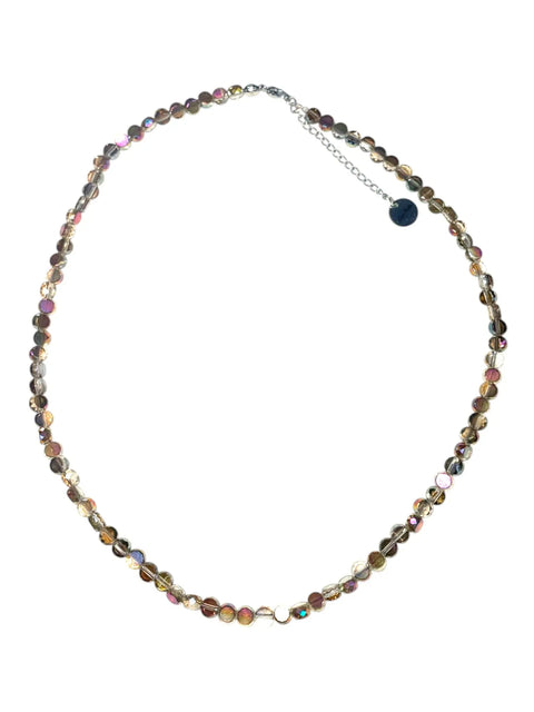 Faceted Beaded Circle Necklace | Champagne & Turquoise Michelle Marie Boutique  Necklaces