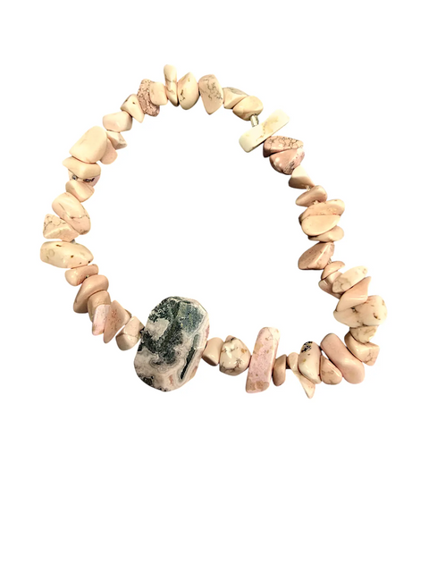 Faceted Rhodonite Stone Stretch Bracelet – Handmade Healing Gemstone Jewelry | Made in USA Elastic Band Michelle Marie Boutique  Bracelets