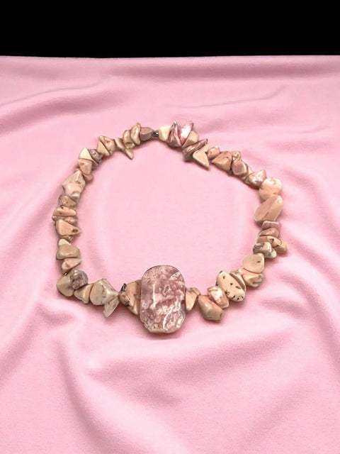 Faceted Rhodonite Stone Stretch Bracelet – Handmade Healing Gemstone Jewelry | Made in USA Elastic Band Michelle Marie Boutique  Bracelets