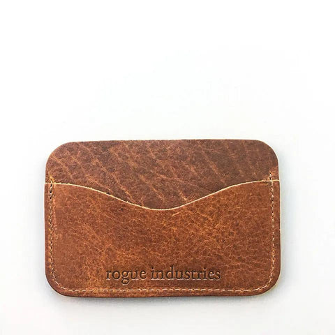 Factory Second Leather Card Case Rogue Industries  Card Holder 24.00 Bison Brown