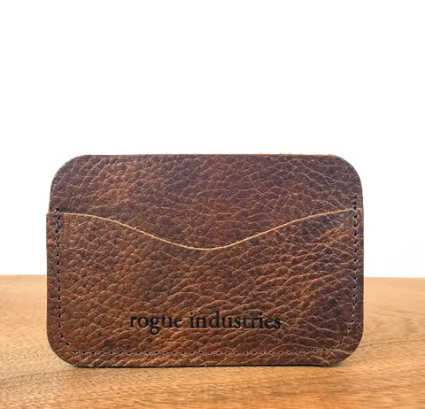 Factory Second Leather Card Case Rogue Industries  Card Holder 24.00 Sun Brown Cowhide - PREVIOUSLY EMBOSSED