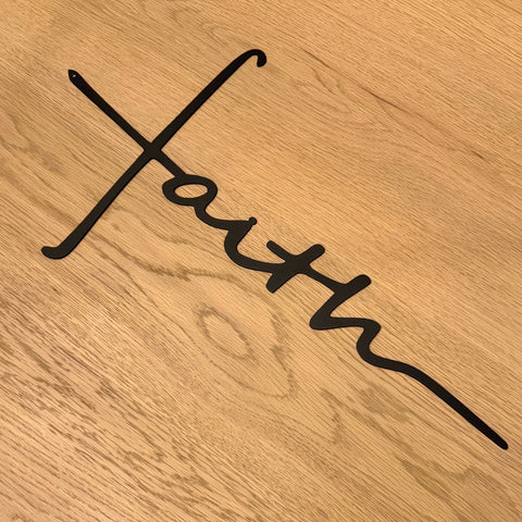 Faith Cross Metal Wall Art – 16 Gauge Stainless Steel | Made in USA Havens | Luxury Metals 