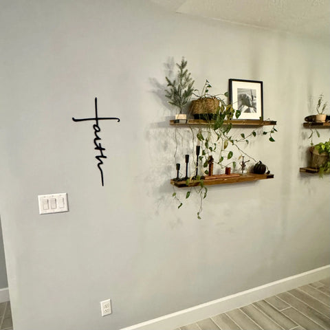Faith Cross Metal Wall Art – 16 Gauge Stainless Steel | Made in USA Havens | Luxury Metals 