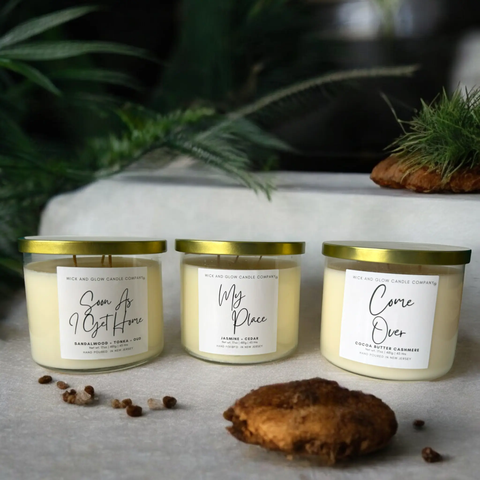 Fall 4 U Luxury 3 Wick Scented Candle Set Wick and Glow Candle Company™  Candles