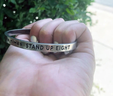 Fall 7 Times, Stand Up 8 Quotable Cuff Bracelet Whitney Howard Designs  Cuff Bracelets