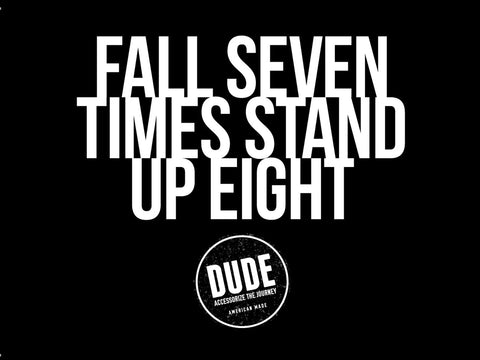 Fall Seven Times Stand Up Eight Engraved Pewter Cuff Bracelet – Eco-Friendly DUDE Collection | Made in USA Whitney Howard Designs  DUDE