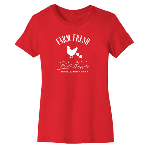 Farm Fresh Butt Nuggets Organic Cotton Unisex T-Shirt – Made in USA Suede Kloth 