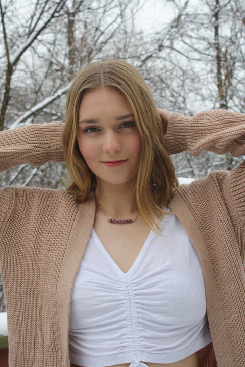 February Birthstone Amethyst Minimal Bar Necklace Michelle Marie Boutique  Necklace