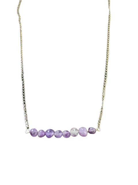 February Birthstone Amethyst Minimal Bar Necklace Michelle Marie Boutique  Necklace