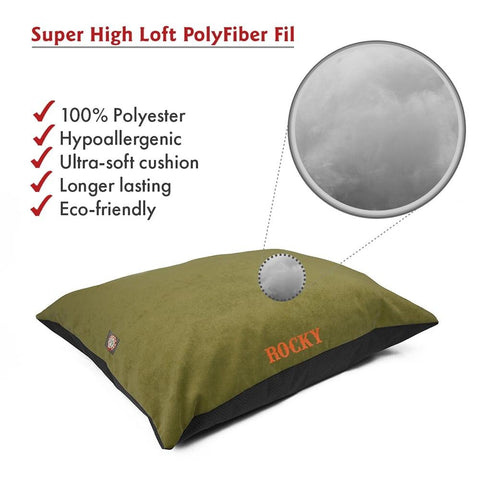 Villa Super Value Personalized Dog Bed – Durable Poly-Cotton Cushion | Made in USA Majestic Pet 
