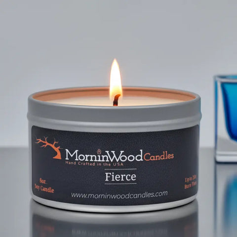 Fierce Masculine Soy Tin Candle 6.5oz – Handcrafted Home Fragrance – Clean Burn – Made in USA MorninWood Candles  Candles