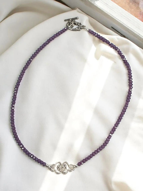 Filigree Beaded Necklace | Peacock Green & Dusty Purple Michelle Marie Boutique  Necklaces