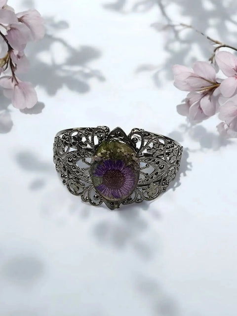 Filigree Bracelet With Flower Oval Centerpiece Michelle Marie Boutique  Bracelets