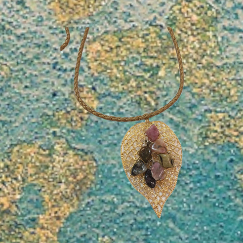 Filigree Fall Leaf Pendant Necklace for Women – Crystal Accents – Handcrafted Jewelry | Made in USA Michelle Marie Boutique  Necklace