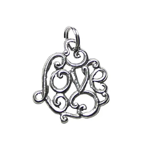 Filigree Love Charm Pendant 1.25 Inch – Detailed Pewter Jewelry Accent | Made in USA Michelle Marie Boutique  Charms and Pendants
