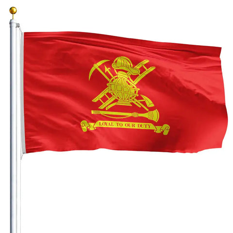 Firefighters Tribute Flag – 200 Denier Outdoor Nylon with UV-Resistant SolarGuard Dyes | Made in USA Freedom Flag and Pole 