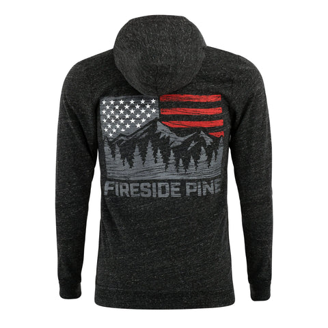 Fireside Pine Grey Zip-Up Hoodie – Eco-Friendly Comfort – Made in USA Fireside Pine  Hoodie