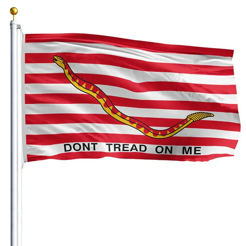 First Navy Jack Flag – Durable Outdoor Nylon Don't Tread on Me Flag | Made in USA Freedom Flag and Pole 