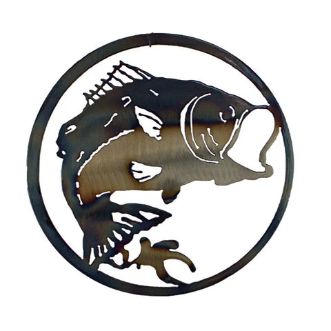 Fish Cutout Decorative Plaque – Rustic Metal Wall Art for Home – Made in USA Knights Home Decor  item