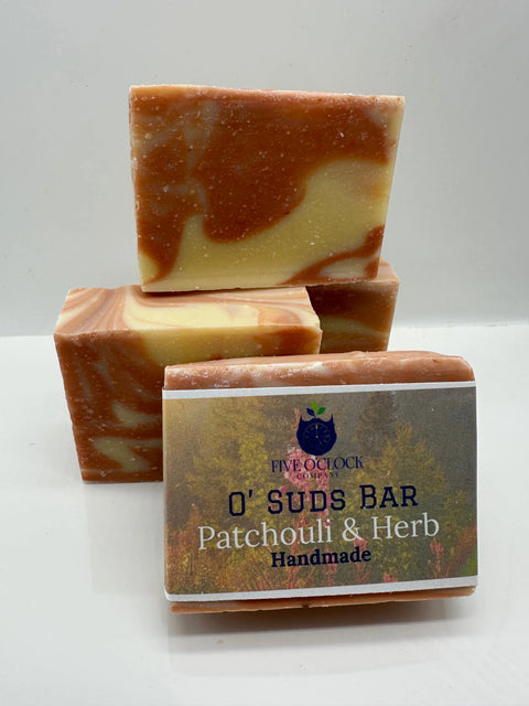 Five O’ Clock Co Handmade O’ Suds Bar – Natural Patchouli Herb Soap | Made in USA Five O' Clock Co. 