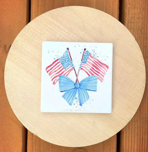 Flag Bow Coasters (Set of 4) Liberty Cottage Design 