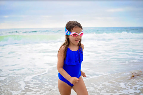 Flamingo Pop Print Swim Goggles With Tangle-Free Strap – Anti-Fog, Shatter Resistant Lenses | Assembled In USA Splash Place  Swim Goggles