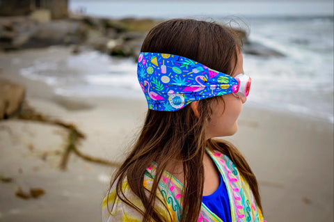 Flamingo Pop Print Swim Goggles With Tangle-Free Strap – Anti-Fog, Shatter Resistant Lenses | Assembled In USA Splash Place  Swim Goggles