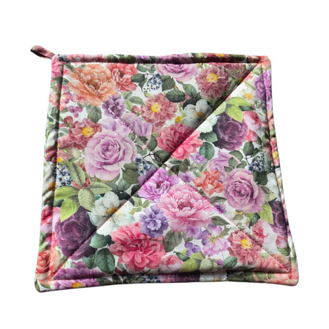 Floral Cotton Pot Holders Set of 2 – 9 Inch Heat Resistant Kitchen Accessories | Handmade in USA Frances Farm & Craft  Pot holders