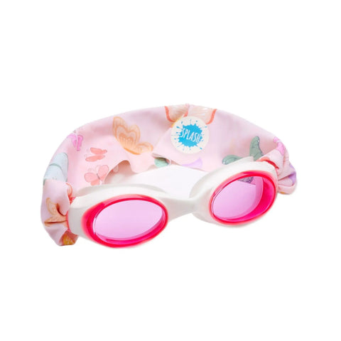 Flutter Kids and Adults Swim Goggles with Tangle-Free Butterfly Strap – Pink Tinted Lenses | Assembled in USA Splash Place  Swim Goggles