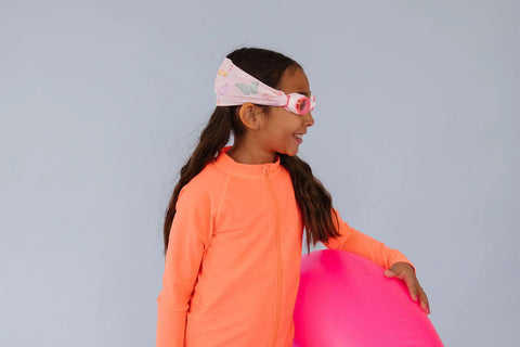 Flutter Kids and Adults Swim Goggles with Tangle-Free Butterfly Strap – Pink Tinted Lenses | Assembled in USA Splash Place  Swim Goggles