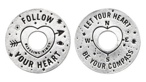 Follow Your Heart Blessing Ring Charm – Handcrafted Pewter Inspirational Token | Made in USA | Pocket Keepsake Whitney Howard Designs  Blessing Ring