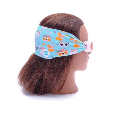 Forest Friends Swim Goggles – Tangle-Free Animal Print Strap with Pink Lenses | One Size Fits Kids to Adults | Assembled in USA Splash Place  Swim Goggles