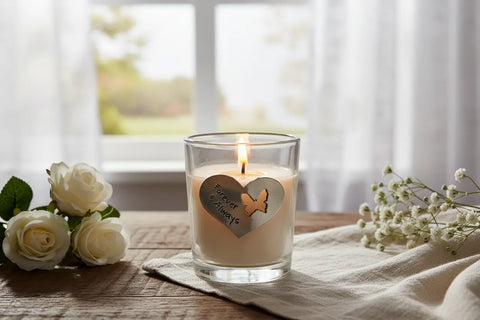 Forever Treasured Memorial Soy Candle – Unscented Tribute Candle | Made in USA Whitney Howard Designs  Candles