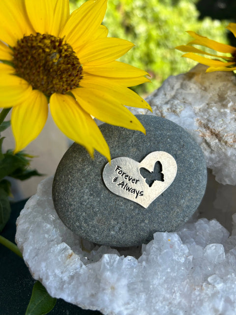 Forever & Always Memorial Stone – Handcrafted Memorial Gift With Butterfly Emblem | Made in USA Whitney Howard Designs  Rock Garden