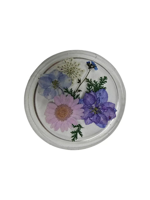 Four Pressed Flower Resin Coasters Set - Botanical Coaster With Real Flowers Michelle Marie Boutique  Coasters