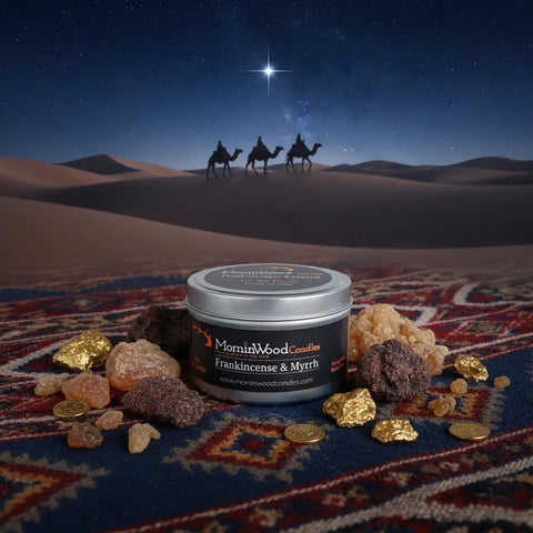 Frankincense & Myrrh Soy Tin Candle – 7oz Handcrafted Scented Candle | Clean Burn – Made in USA MorninWood Candles  Candles